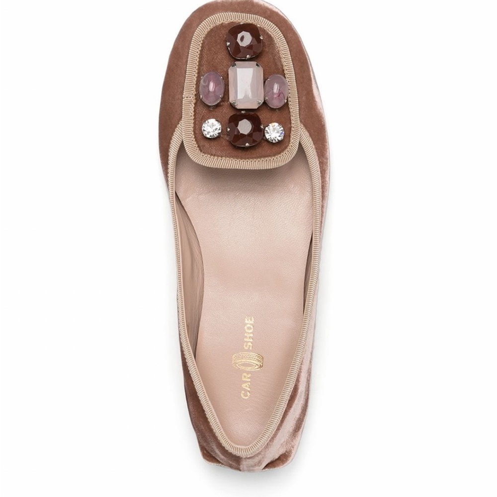 Car Shoe
velvet embellished ballerina pumps